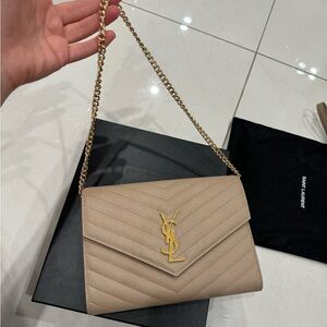 Saint Laurent Cassandre matelasse flap pouch